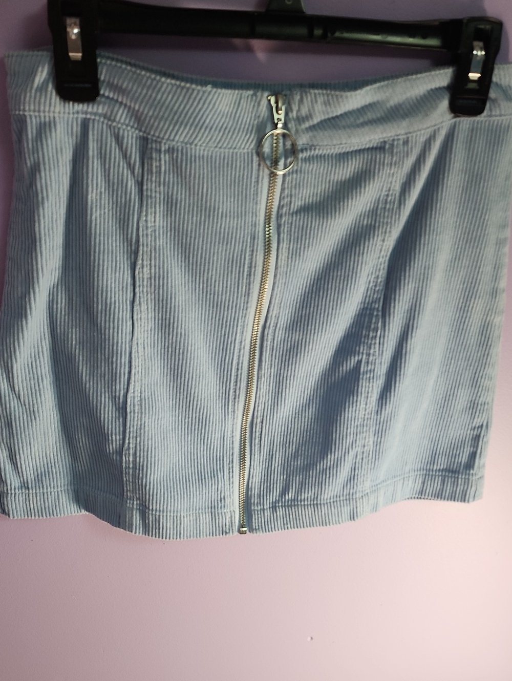 Light Blue Corduroy Mini Forever 21 Y2K Skirt - Picture 3 of 4